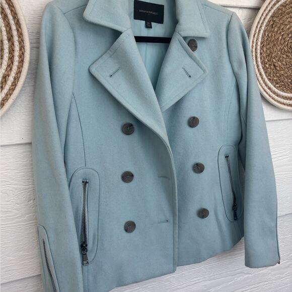 Banana Republic Jackets & Blazers - Banana Republic Women's Pea Coat in Soft Blue Size XS